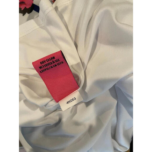 Betsey Johnson Floral Printed White A Line Halter Tank Mini Dress Lined Size 14 - Picture 9 of 9